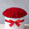 40 Kırmızı Gül Kutusu (35 cm) – Siyah / Beyaz / Kırmızı Kutu